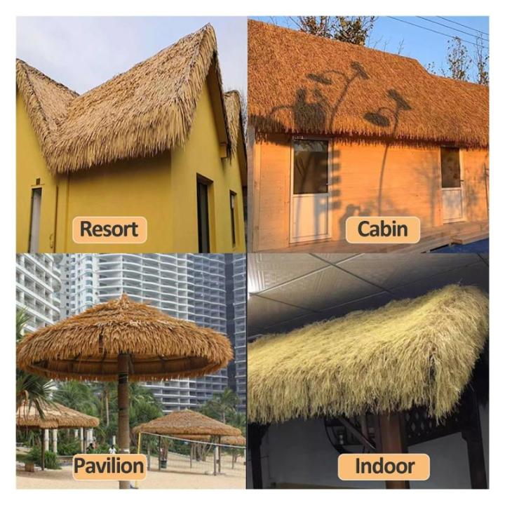 Künstliches Strohdach, Künstliche Strohrolle, Kunststoff PE Strohdach, Künstlicher Palmdach Paneele Grasdach, Künstliche Palmen-Strohrollen, Für Bar Garten Terrasse Pavillons 
