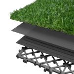 Grasfliese Set 30x30cm, Kunstrasen Rasenteppich Outdoor, 4cm Dicke, PE-Material, immergrün Grasmatte, künstlicher Rasen Bodenbelag für Terrasse, Balkon, Rasenfliesen Bodenbelag,