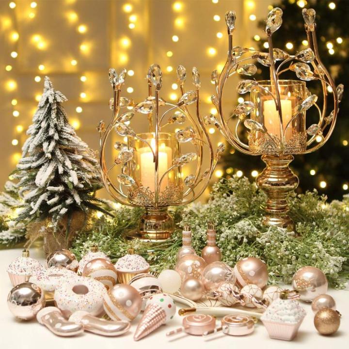 80-pack geassorteerde onbreekbare kerstbalversieringen set decoratieve Hangers met herbruikbaar handgeschenkpakket voor kerstboom