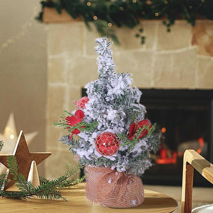 Small Christmas Tree for Home | Table Centerpiece Christmas Tree | Holiday Home Accents, Charming Tabletop Christmas Tree, Burlap Base Tree, Seasonal Table Centerpieces