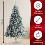Claus Premium kunstkerstboom, 150 cm, hoogwaardige kunstkerstboom met metalen standaard, natuurgetrouwe sneeuwlook
