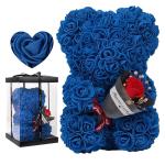 Valentijnsdag rozenbeer cadeau voor haar rozenbeer schattige teddybeer, kunstrozenbeer met rozenboeket, romantische rozen teddybeer cadeau voor Kerstmis