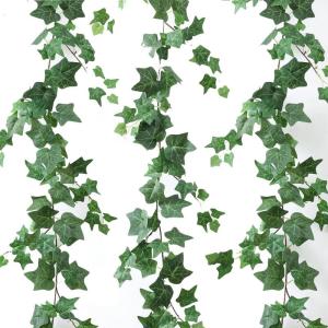 3 STKS Nep Klimop Slinger Kunstmatige Gebladerte Planten 15 cm Geurloze Zijde Klimop Garland Wijnstokken Nep Hangende Planten Groen Decor voor Binnen Buiten Bruiloft Boog Muur Deco