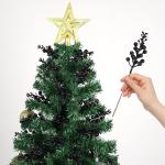 24 stuks kunstbessen, kerstdecoraties, 24 stuks, 24 cm, kunstglitter, bessen, stengels, takken, ornamenten, kunstmatige hulstbessen voor het maken van krans, kerstboomdecoratie, zw
