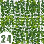 Ivy Kunstslingerset, 2,1 m klimopanken, 24 stuks decoratieve groene voor thuis, tuin en evenementdecoratie, duurzame en natuurlijke nepklimopplanten