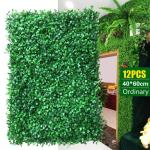 12 stuks wandpanelen, groene hegplant, mat, wanddecoratie, geschikt voor terras, tuin, hek, looppaden, ruimtes, muren, 60 x 40 cm