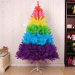 Leichter Tisch-Weihnachtsbaum mit Ständer for kleine Weihnachtsdekoration, PVC-Tannenbaum, Kleiner Weihnachtsbaum, mehrfarbiger künstlicher Weihnachtsbaum(Rainbow,90cm/3ft)