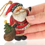 6x metalen voor de kerstboom - kerstboomversieringen van metaal - kerstversieringen met sneeuwpop en kerstman (6 stuks - Kerstman + sneeuwpop - klein)
