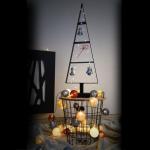 Weihnachtsbaum aus Metall Christbaum Tannenbaum Deko Baum Kunstbaum Loft Schwarz Weiß Gold (Schwarz, 85cm)
