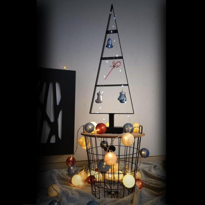Weihnachtsbaum aus Metall Christbaum Tannenbaum Deko Baum Kunstbaum Loft Schwarz Weiß Gold (Schwarz, 85cm)