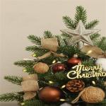 Mini Weihnachtsbaum, Weihnachtsbaumschmuck, Weihnachtsbaum Klein Beleuchtet, mit Weihnachtsschmuck und Holzsockel für Weihnachtsurlaub Party Home Office Decor (Rosa Set,60 cm)