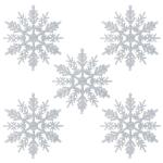 24 x sneeuwvlokken kerstdecoratie voor kerstboom glitter kerstboomversiering, zilver