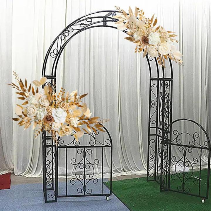 2 stuks bruiloftsboogbloemen, kunstbloemenarrangement, kunstbloemen-wagset, welkomstborden, bloemendecoraties voor bruiloftsdecoratie, ceremonie en (#2)
