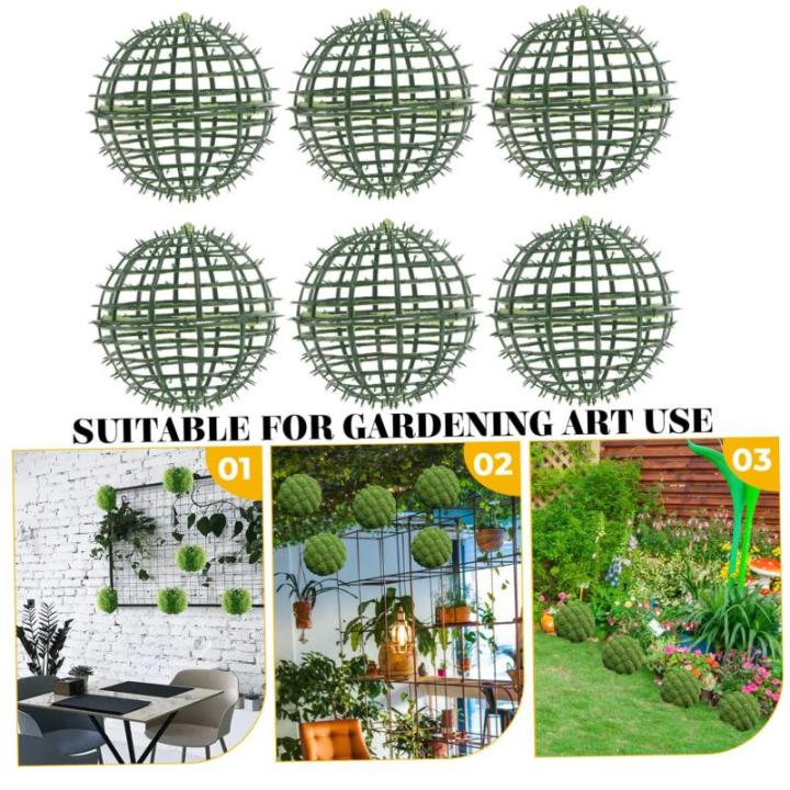 12 STK Blumenarrangement Topiary-käfigrahmen Drahtkugel Rahmen Aus Buchsbaum-formschnitt Stubenwagen Halter Für Blumengraskugeln Topiary-Kugel Faux Anlage Ball Green Plastik