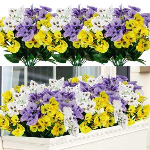 9 Bundels Outdoor UV Bestand Nep Bloemen Zomer Decoratie Bloemen DIY Tafels Party Thuis Groen Struiken Planten Huis Tuin Decor