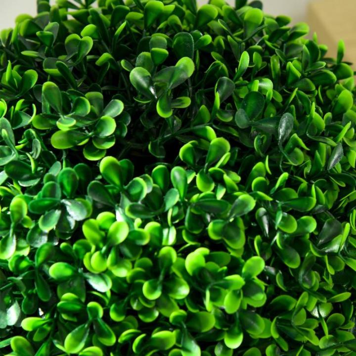 , set van 2 buxusboom, 90 cm kunstplant met dubbele bal, uv-bestendige kamerplant, kunstboom, plantendecoratie voor binnen en buiten, groen