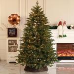Künstlicher Weihnachtsbaum aus hochwertiger Fichte, 2,44 m, für Zuhause, Büro, Partydekoration, mit 1620 Zweigspitzen, einfacher Aufbau, Metallscharniere und Faltbarer Basis, 3 