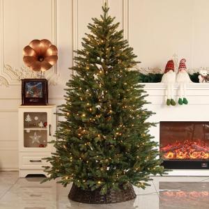 Künstlicher Weihnachtsbaum aus hochwertiger Fichte, 2,44 m, für Zuhause, Büro, Partydekoration, mit 1620 Zweigspitzen, einfacher Aufbau, Metallscharniere und Faltbarer Basis, 3 