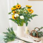 47 stuks en takken, witte , groen, eucalyptus, decoratieve takken, boeket, kunstboeket als echte rozen, eucalyptus voor doe-het-zelf , bruidsboeket,