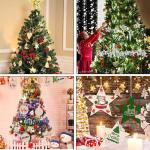 Houten kerstboomversiering, 16 stuks, houten kerstboomdecoratie, hanger decoratie, ornamenten voor kerstboom, kerstboomversiering van hout, 7,5 cm