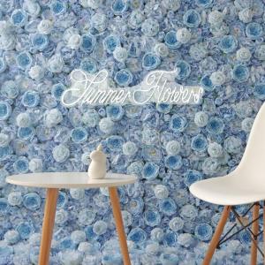 Blaue Rosen-Blumen-Wand-Rosen-Panel-Set, Künstliche Wand-Blumen-Hintergrund, 3D-Seiden-Hortensien-Rosen-Blumen-Panel Für Foto-Hintergrund(6.56ftx6.56ft)