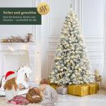 Kunstkerstboom van 180 cm met sneeuw en verlichting, dennenboom met 828 takpunten en 250 warmwitte leds, snel op te bouwen klapsysteem, kerstboom, incl. kerstboomstandaard