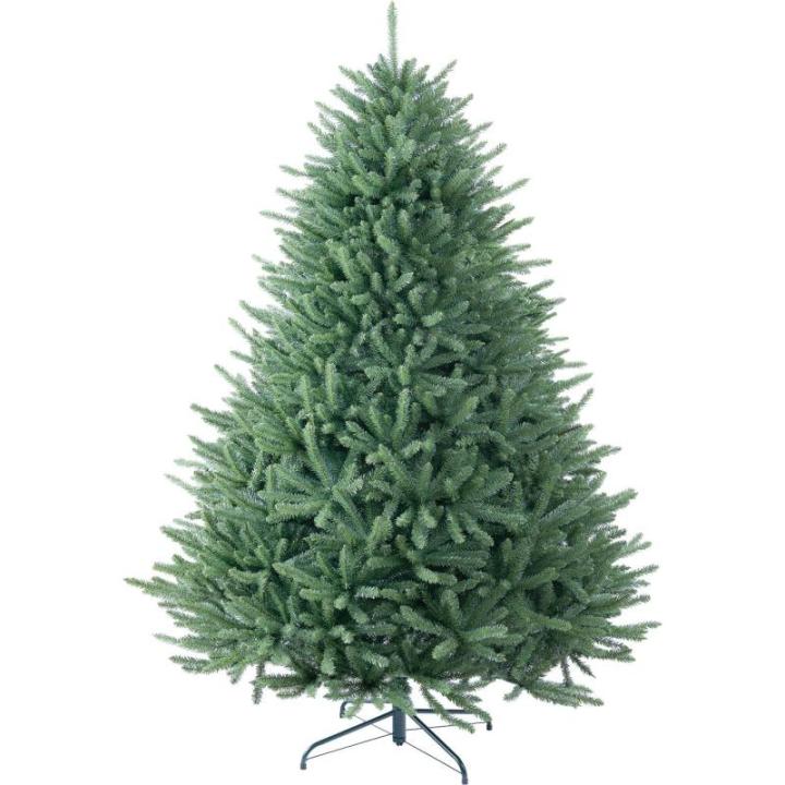 Abin Kunstkerstboom, met 950 takken en houten standaard, buigbaar 355 PE spuitgegoten en 595 pvc-naalden, moeilijk ontvlambaar, opvouwbare dennenboom voor eenvoudige montage, hoogt