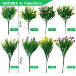 12 bundels voor buiten, uv-bestendige voor buiten, , balkonplanten, weerbestendig, duurzame plastic bloemen, net echt voor buiten, balkon, tuin
