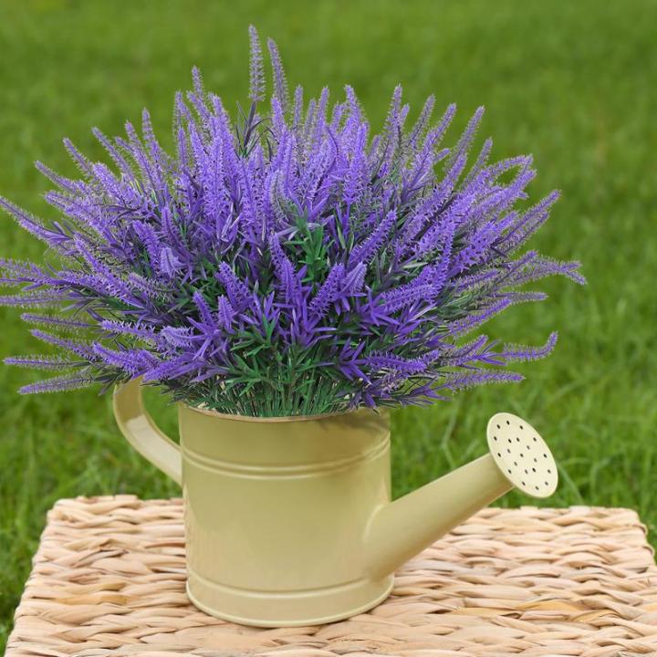 12 bundels kunstbloemen, balkon, weerbestendig, kunstbloemen, outdoor, uv-bestendig, , plastic boeket, voor balkonbakken, tuin, raamdecoratie, paars