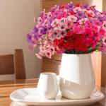 voor buiten, 16 bundels, , outdoor, balkonplanten, weerbestendig, plastic bloemen, net als echt, voor balkon, balkon, tuin, buiten, rood, roze, paars