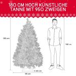 Abin Kunstkerstboom, met 950 takken en houten standaard, buigbaar 355 PE spuitgegoten en 595 pvc-naalden, moeilijk ontvlambaar, opvouwbare dennenboom voor eenvoudige montage, hoogt