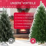 Abin Kunstkerstboom, met 950 takken en houten standaard, buigbaar 355 PE spuitgegoten en 595 pvc-naalden, moeilijk ontvlambaar, opvouwbare dennenboom voor eenvoudige montage, hoogt