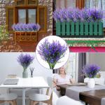 Kunstplanten, bloemen, in pot, net echt uv-bestendig, 10 bundels , , balkonplanten, struiken, decoratie, kunstbloem, lavendel voor tafel, huis, tuindecoratie