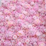 Pink Rose Künstliche Blumenwand, 3D-Wandblume Mit Stoffrücken, Seidenhortensie, Blumenwandpaneel, Verwendet Für Hochzeit, Gartenwand, Kirchenwand, Party(2x2m/6.5x6.5FT)