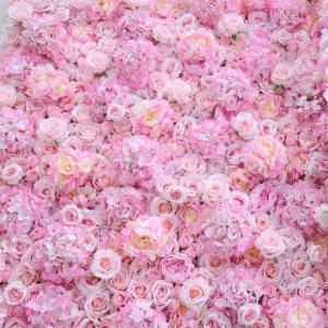 Pink Rose Künstliche Blumenwand, 3D-Wandblume Mit Stoffrücken, Seidenhortensie, Blumenwandpaneel, Verwendet Für Hochzeit, Gartenwand, Kirchenwand, Party(2x2m/6.5x6.5FT)