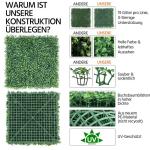 12 stuks plantenwand, klimop, inkijkbescherming, uv-bescherming, 50 x 50 cm, uv-bescherming, , heggenplanten, windbescherming, decoratie voor muur, balkon, tuin, groen