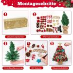 Mini-kerstboom, 45 cm, kleine kerstboom met verlichting, plastic kleine kunstkerstboom, kunstkerstboom met led-decoratie voor tafel, kerstdecoratie