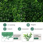 12 stuks kunstheggen, plantenwand, 50 x 50 cm, panelen met buxusbladeren, gesimuleerd gazon, kunstplant, uv-bescherming, kunstplant, decoratie voor muur, balkon, tuin, groen