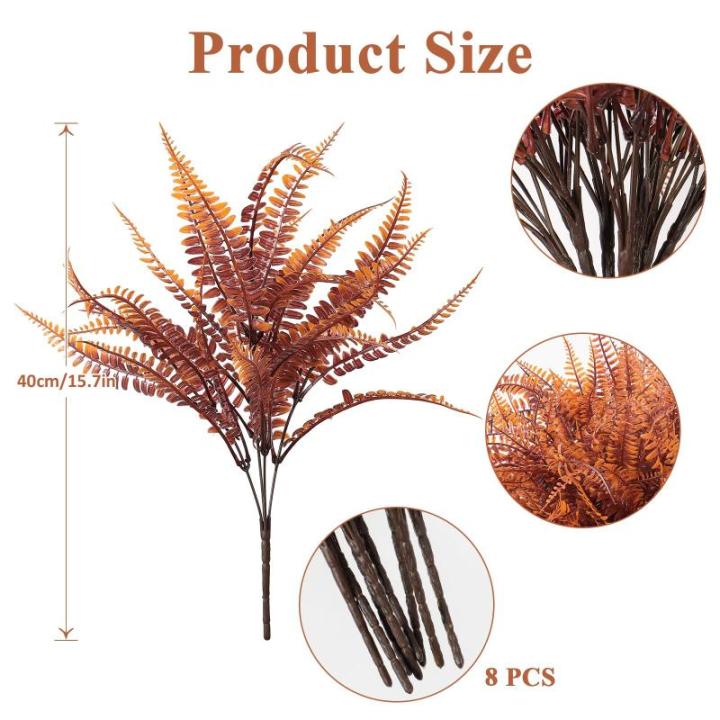 12 stuks herfst outdoor 40 cm kunstgras vallen plant Boston nep varen plant UV-bestendige grassen decoratie voor tuin terras paden veranda