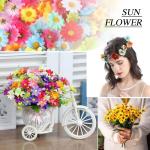 100 stuks mini kunstmatige zonnebloemhoofden kunstmatige gerbera madeliefje bloemen hoofden voor doe-het-zelf handwerk (gemengd)