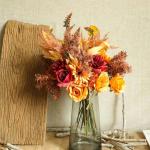 Kunstbloemen, hortensia, , decoratieve zijden bloemen, boeket, kunstbloemstukken, bruiloft, kamerdecoratie, herfstrood