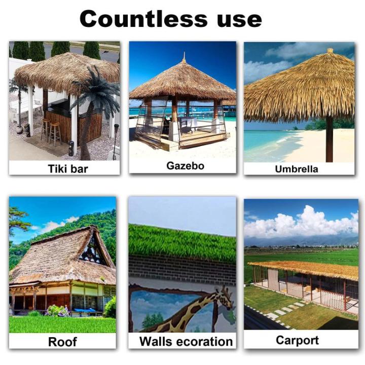 Simulations-Strohziegel-Dach-Upgrade,Künstliche Plam-Stroh-Strohfliesen,Wartungsfrei,15 Jahre Lebensdauer,Für Tiki-Bar-Zubehör,Gartenterrasse,Pavillons,Wandhäuser (Größe: 6 S