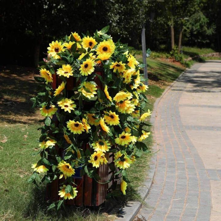 2 stuks nebloemenslinger, , wijnstok, kunstzijde, , hangende wijnstokken, voor balkon, tuin, bruiloft, decoratie