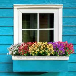 Kunstbloemen, 8 bundels voor buiten, uv-bestendig, namaakbloemen, vervaagt niet, groene kunstplant, tuin, veranda, raam, box, kantoor, struiken, decoreren (wit)