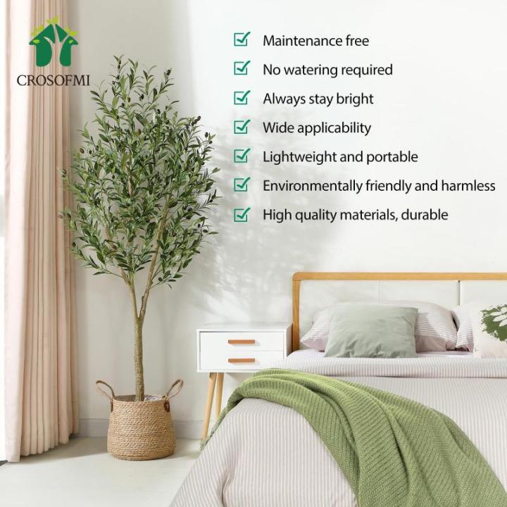 Kunstmatige olijfboomplanten, 180 cm, nep tropische plastic plant, perfecte grote planten in pot, voor binnen en buiten, huis, kantoor, tuin, moderne decoratie, housewarming cadeau