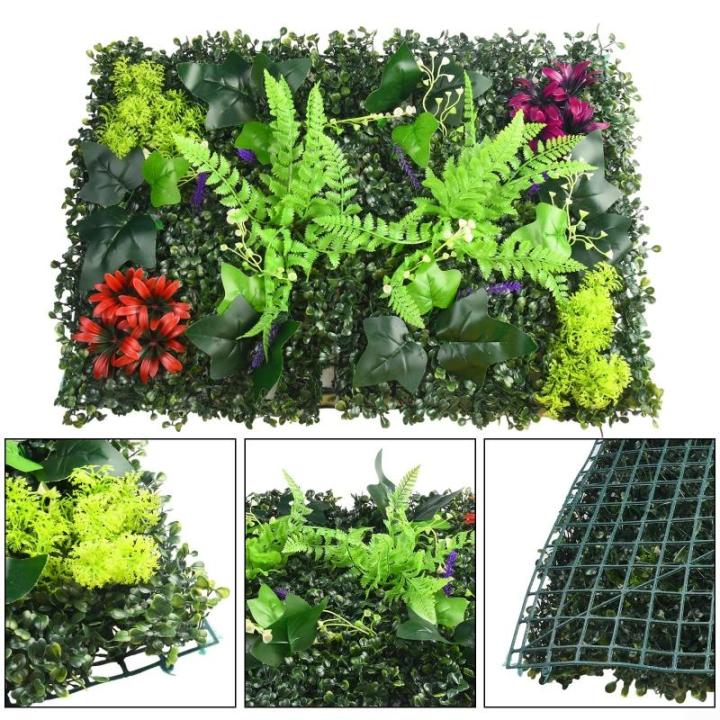 Decoratieve kunstmatige hekken 40 x 60 cm Kunstmatige Plant Gras Nep Plant Wandpanelen Kunstbloemen Hek Groene Bladeren Muur Hekken Outdoor Gesimuleerde Plant Wandpanelen Huis Tuin