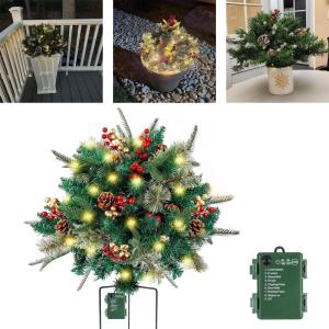 Weihnachtsbaum Künstlich, Pflanzgefäß-Sträucher, vorbeleuchtete Pflanzgefäß-Sträucher for Weihnachten, Weihnachts-Pflanzgefäß-Füller, Weihnachts-Urnen-Füller, Weihnachts
