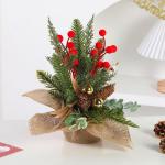 Mini-Weihnachtsbaum, 30,5 cm, künstlicher kleiner Weihnachtsbaum mit Jute-Basis, Tisch-Weihnachtsbaum, Kiefernbaum, für Innenbereich, Heimdekoration, Urlaubsdekoration (D)