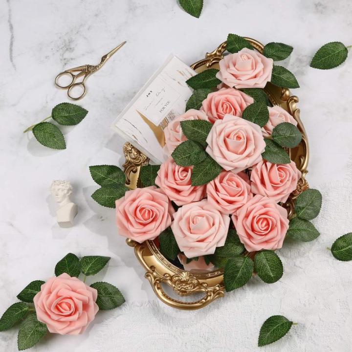 Kunstrozen, 20 stuks , decoratieve bloemen, schuimrozen, decoratie, voor verjaardagsdecoratie, bruiloftsdecoratie, feestdecoratie, roze