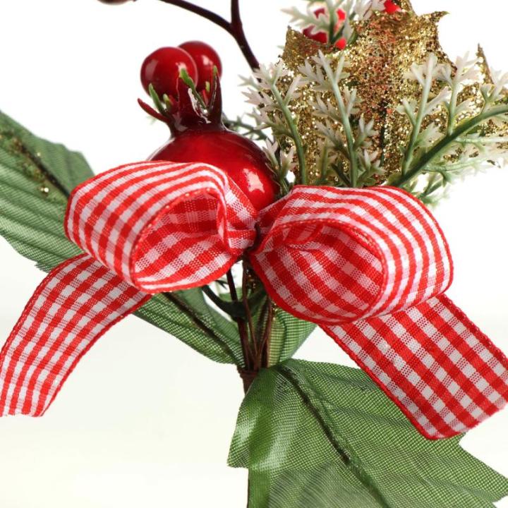 6 x decoratieve maretak, decoratieve maretakjes om op te hangen, decoratieve takken als knutselbenodigdheden, verfraait geschenken en potpourris (6 stuks - rood + groen + bruin)